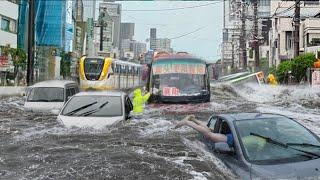 Now Japan is completely paralyzed! Unstoppable water currents sweep away cars in Shizuoka