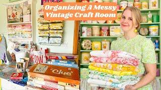 Organizing Vintage Craft Room, Sewing Fabric, & Vintage Sheets