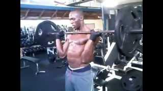 Usain Bolt practice weight training in the Gym