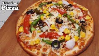 THIN CRUST PIZZA |  Homemade Pizza like Domino's | Khananaama by Sandhya Jaiswal