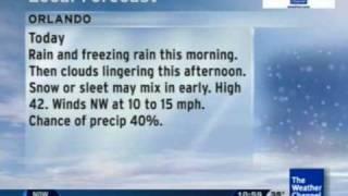 Weather Channel Local on the 8s (1/9/2010) - Florida Ice/Snow