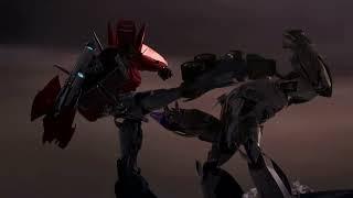 『Transformers Prime』 - Battle on the Volcano // Optimus vs Megatron // Upscaled to 4K 60 FPS