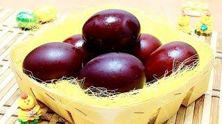 Варю яйца 3 часа️Результат НЕПРЕВЗОЙДЁННЫЙ / Красные яйца на Пасху без красителей в луковой шелухе