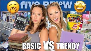 BASIC ️ VS TRENDY ️ BACK TO SCHOOL SHOPPING CHALLENGE AT FIVE BELOW