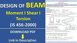 DESIGN OF BEAM AS PER IS 456-2000 I MANUAL BEAM DESIGN I STRUCTSOFTCENTRE I CIVIL ENGINEERING