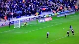 David Nugent penalty. Bizarre Scott Carson