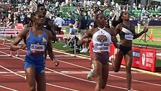 100m Women’s Hurdles Semi-final Heat 1, 2024 U.S. Olympic Trials, Christina Clemons, Keni Harrison