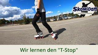 Bremsen ohne Fersenbremse | Wir lernen den T-Stop | Bremsen lernen mit Inlineskates #03