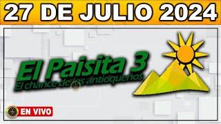 Resultado PAISITA 3 SÁBADO 27 de julio 2024 #chance #paisita3