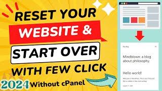 How to Delete WordPress Website and Start Over | Start Again with Fresh Website (Easiest Method)