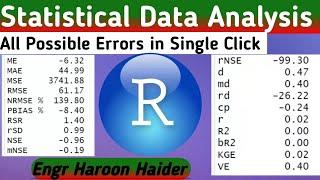 How to Calculate All Statistical Errors using R Studio|| Data Analysis|| NSE || RMSE|| R2|| MAE||  R