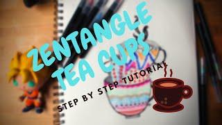 Zentangle Tea Cups Tutorial | Step by Step | Limited Artition