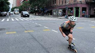 Street Skater roasted by Speed Skater | NYC on Rollerblades