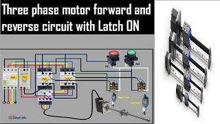 Three phase motor forward and reverse circuit with Latch ON through Limit Switch #circuitinfo