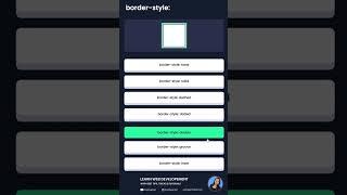 Different values for ‘border-style’ #coding #htmlcss #code #html #webdevelopment #tutorial #css