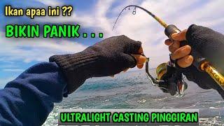 ULTRALIGHT CASTING || MANCING PINGGIRAN UMPAN BARU LEMPAR LANGSUNG DI SAMBAR || CAPUNG 702 2-6 LB