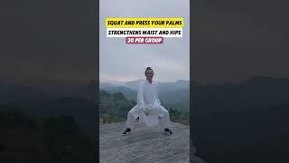 squat and press your palms #kungfu #health #martialarts #qigong