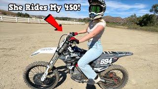 She Rides My 450! (CRASH) - Buttery Vlogs Ep265