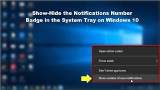 How to Show-Hide the Notifications Number Badge in the System Tray on Windows 10