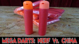 NERF ORIGINAL MEGA DARTS VS. CHINA MEGA DARTS