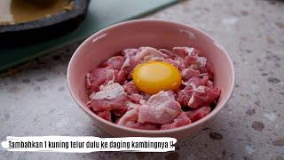 TAMBAHKAN 1 KUNING TELUR KE DAGING KAMBINGNYA ! BISA JADI IDE JUALAN ! RESEP SATE GORENG KAMBING