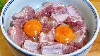 Put 2 eggs into the pork ribs, so delicious  #like pumpkin steamed ribs recipes, #cooking #recipe