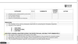 Completing a Workplace Inspection Checklist