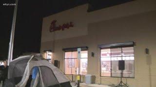 Customers camp out ahead of Chick-fil-A opening in Solon