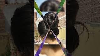 Beautiful bun hairstyle design Juda hairstyle design Navratri special Juda #bunhairstyle #ytshorts 