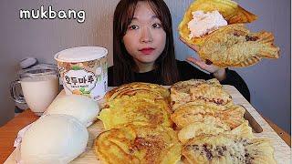 MUKBANG 길거리 겨울 간식 붕어빵 호떡 호빵 디저트 먹방 KOREAN STREET FOOD Dessert asmr  韓国通りの食べ物