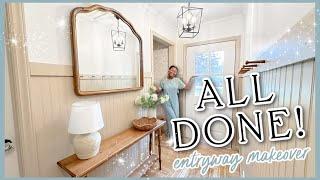 DIY DREAM ENTRYWAY MAKEOVER FINALE| New Door, Wallpaper & Decorating! #FIXERUPPER *extreme makeover*