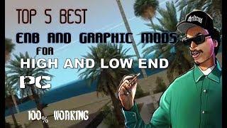 GTA San Andreas Best 5 enbs and graphic mods for low end pc || how to install enb || RS PRODUCTION