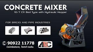 Concrete Mixer with Hopper from ARC for Hollow Blocks, Paver Blocks, cement pipes Manufacturing .