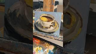 Natalymak.etsy.com #oilpainting #painting #cup #stilllife #impressions #contemporaryart