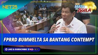 FPRRD bumwelta sa bantang contempt ng QuadCom