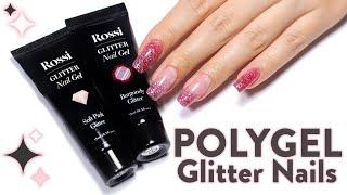 Glitter Nail Gel Tutorial For Beginners  Glitter Polygel Nail Extensions