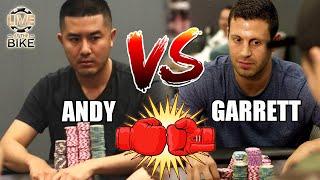 Andy Stacks Poker & Garrett Adelstein BEAT UP EACH OTHER @High Stakes Cash Game!  Live at the Bike!