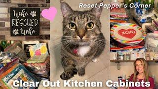 Clearing out Kitchen Cabinet Clutter & Reset Pepper’s Corner 