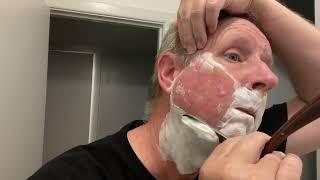 Shaving with the Cajun blade shaving soap and shavette