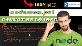 nodemon.ps1 cannot be loaded because running scripts is disable on this system Problem Fixed || Node