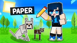 Playing in a PAPER WORLD in Minecraft!