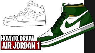 Cum sa desenezi Air Jordan 1 | How to draw Air Jordan 1 Shoes