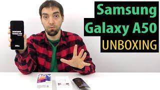 Samsung Galaxy A50 Unboxing în Limba Română (Telefon midrange cu cameră triplă, One UI)