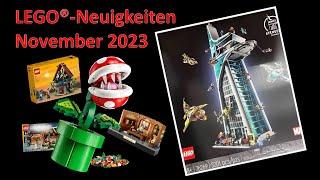 Alle neuen LEGO® Sets im November 2023: Avengers Tower mit 5201 Teilen, Super Mario Pflanze & GWPs