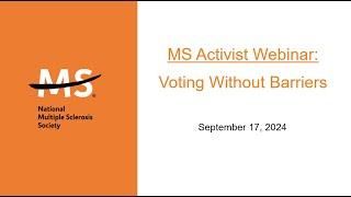 MS Activists: Voting Without Barriers | The National MS Society