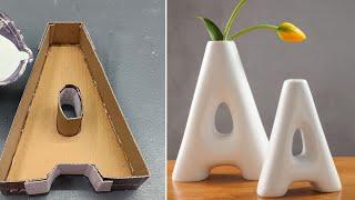 A Showpiece - Home decoration items • Cement Craft ideas • White Cement Craft • Cardboard Craft