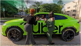 Picking Uber Riders with my New Lamborghini in Lagos | See Reactions!