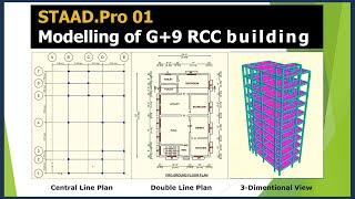 Staadpro 01 Modelling of G+9 RCC building