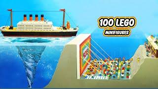 TITANIC Sinking Ships Experiment : VORTEX Cause Lego City Flood Disaster - Tsunami Wave Dam Breach