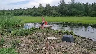 Очистка озера от телореза и водорослей. Пруд на даче